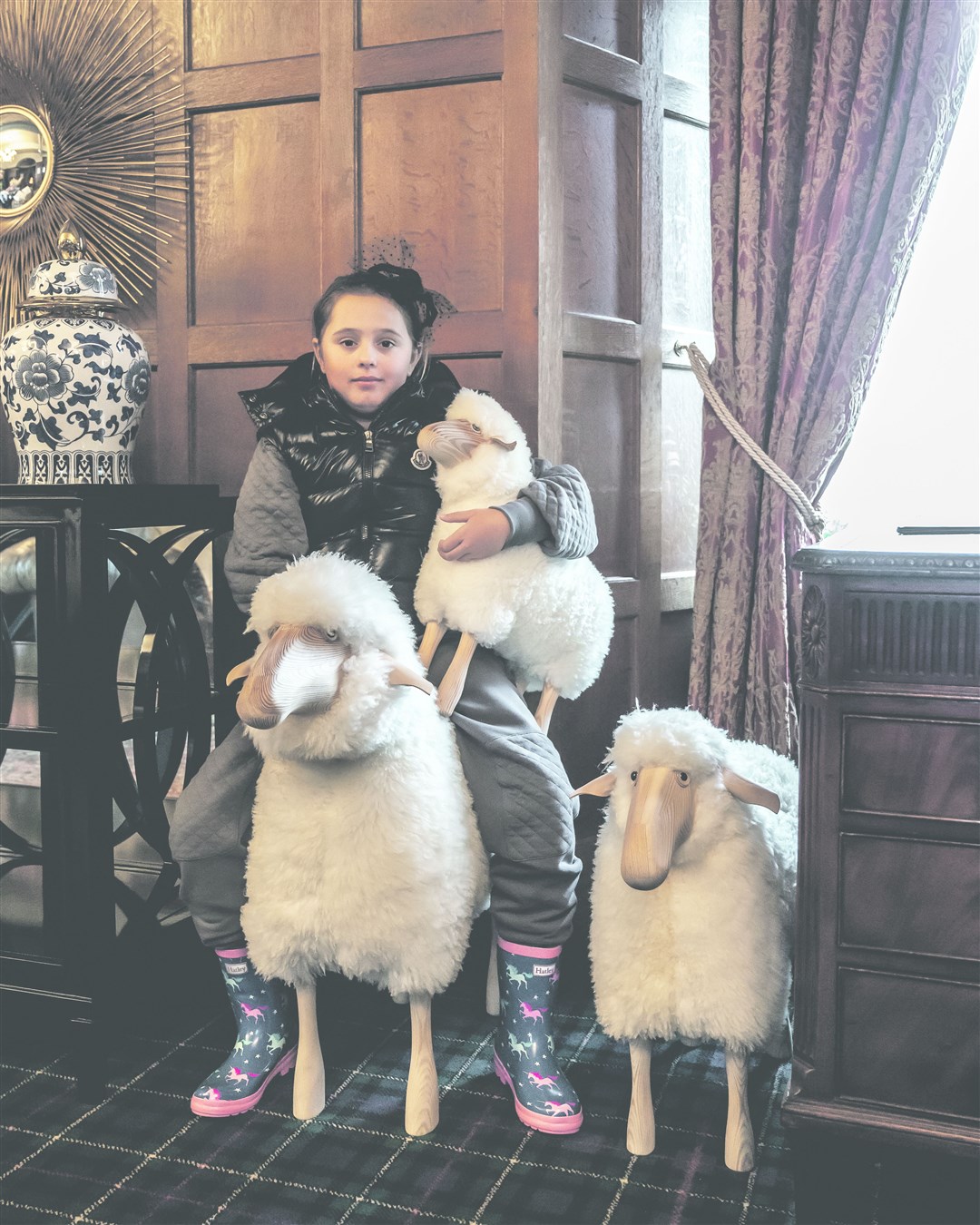 Ruchir’s daughter with her ‘sheep’ from Austria. One of the sheep has travelled to Spain and back!