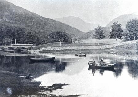 A tranquil scene of dinghies on the Abhainn Ghlas, above the bridge at the Old Inn, Flowerdale. Picture courtesy of Gairloch Heritage Museum