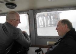 MSP Rob Gibson discusses the work of the Cromarty Firth Port Authority with port manager, Ken Gray