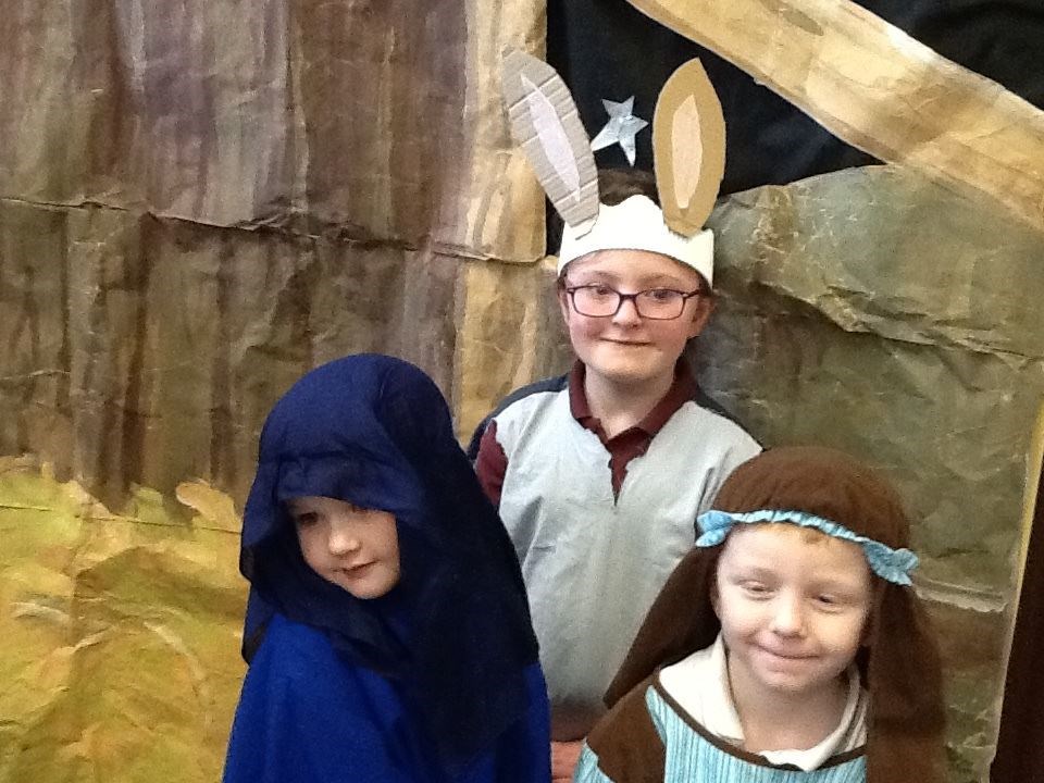 Rosie Laing, Marnie Mackenzie and Danny Rodden in a scene of the Nativity.