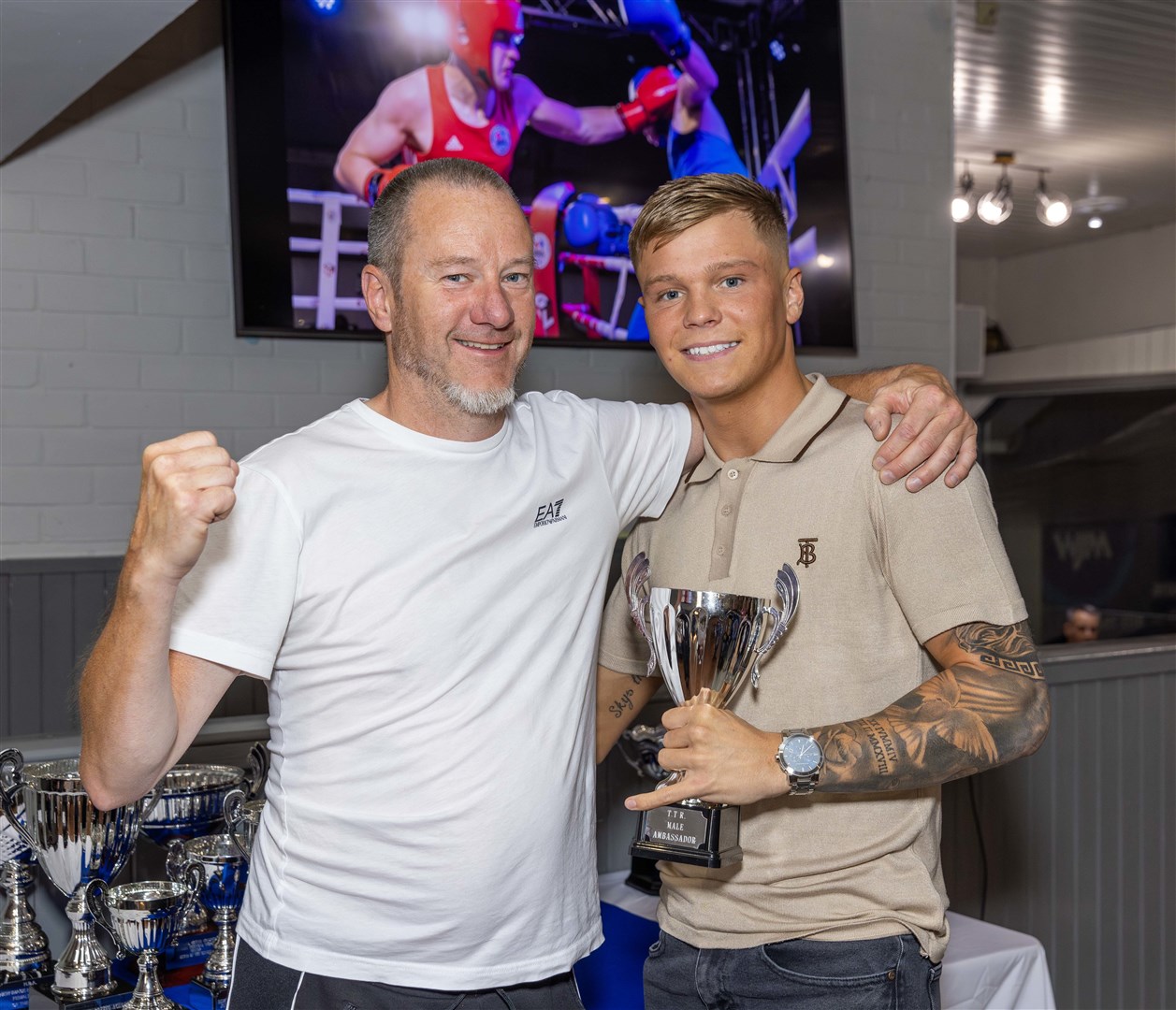 Professional boxer Ben Bartlett won HBA's male ambassador trophy at Highland Boxing Academy's 2022/23 awards night.