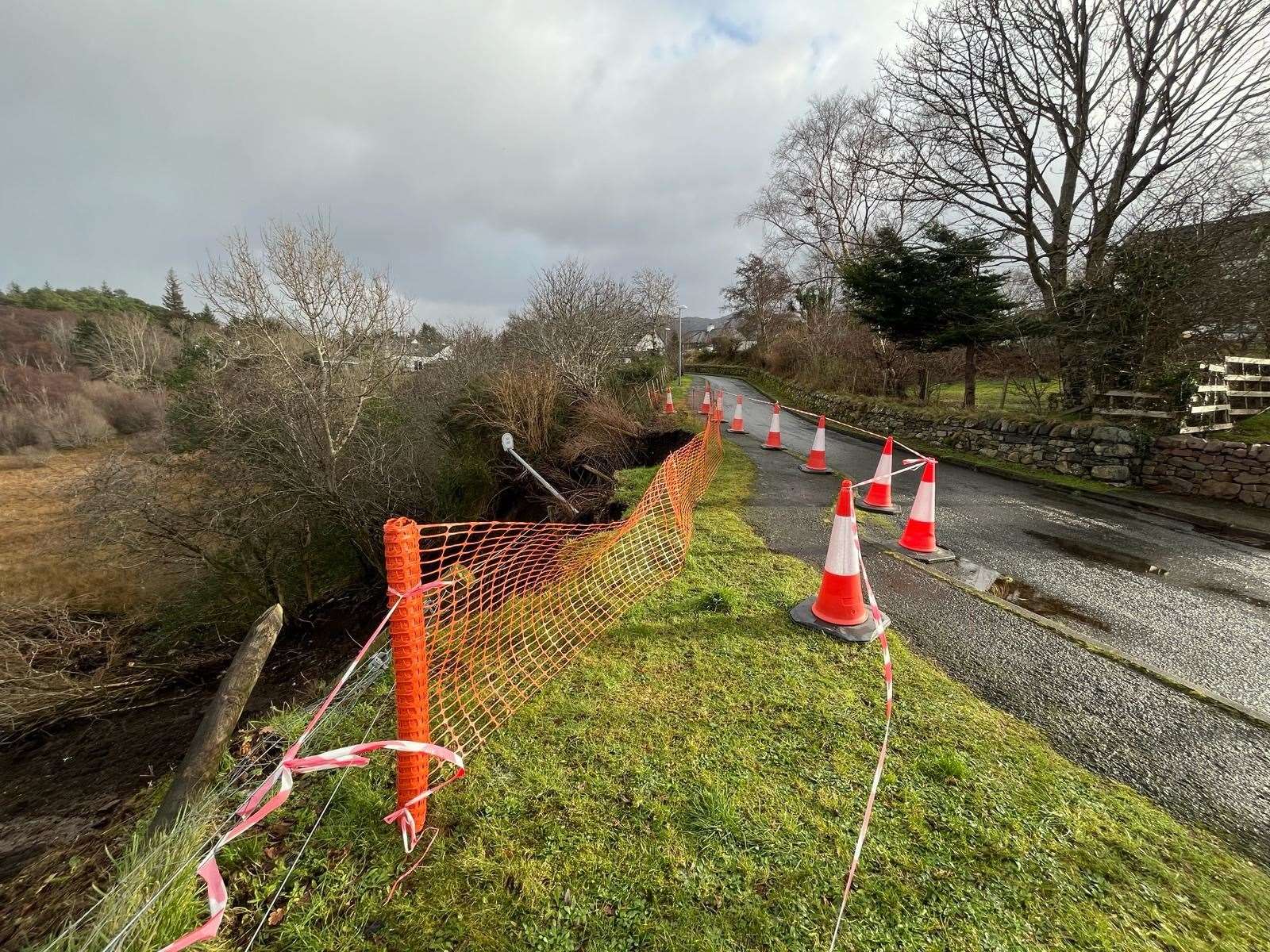 The landslide in Plockton, following heavy rain on February 5 2024. Picture: Highland Council.