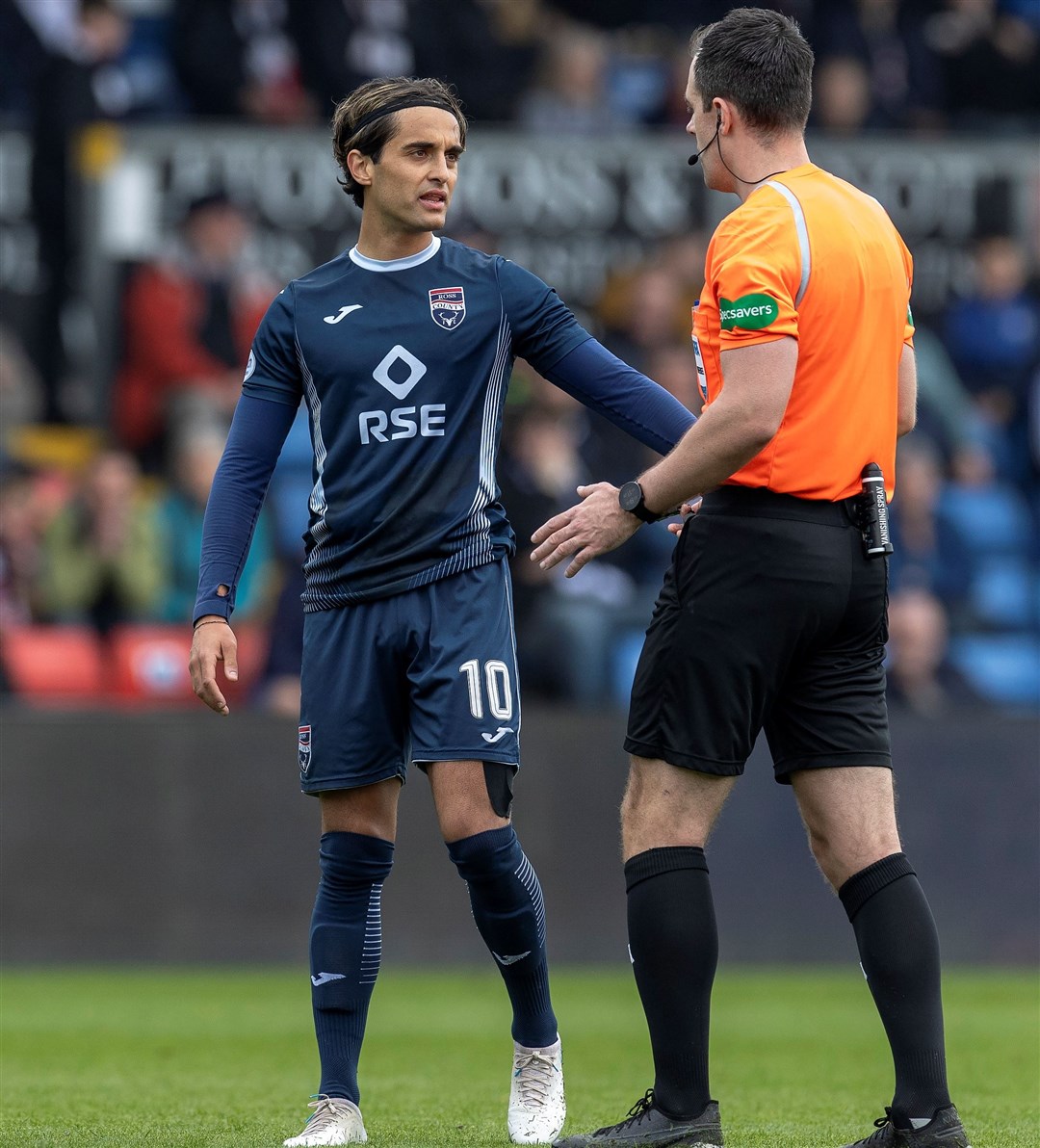 Ross County's Yan Dhanda reported hearing alleged racial abuse from a Hibs fan and reported the matter to referee Don Robertson.Picture: Ken Macpherson