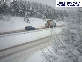 A camera still at the Slochd a little earlier on Thursday morning. Picture: Traffic Scotland.