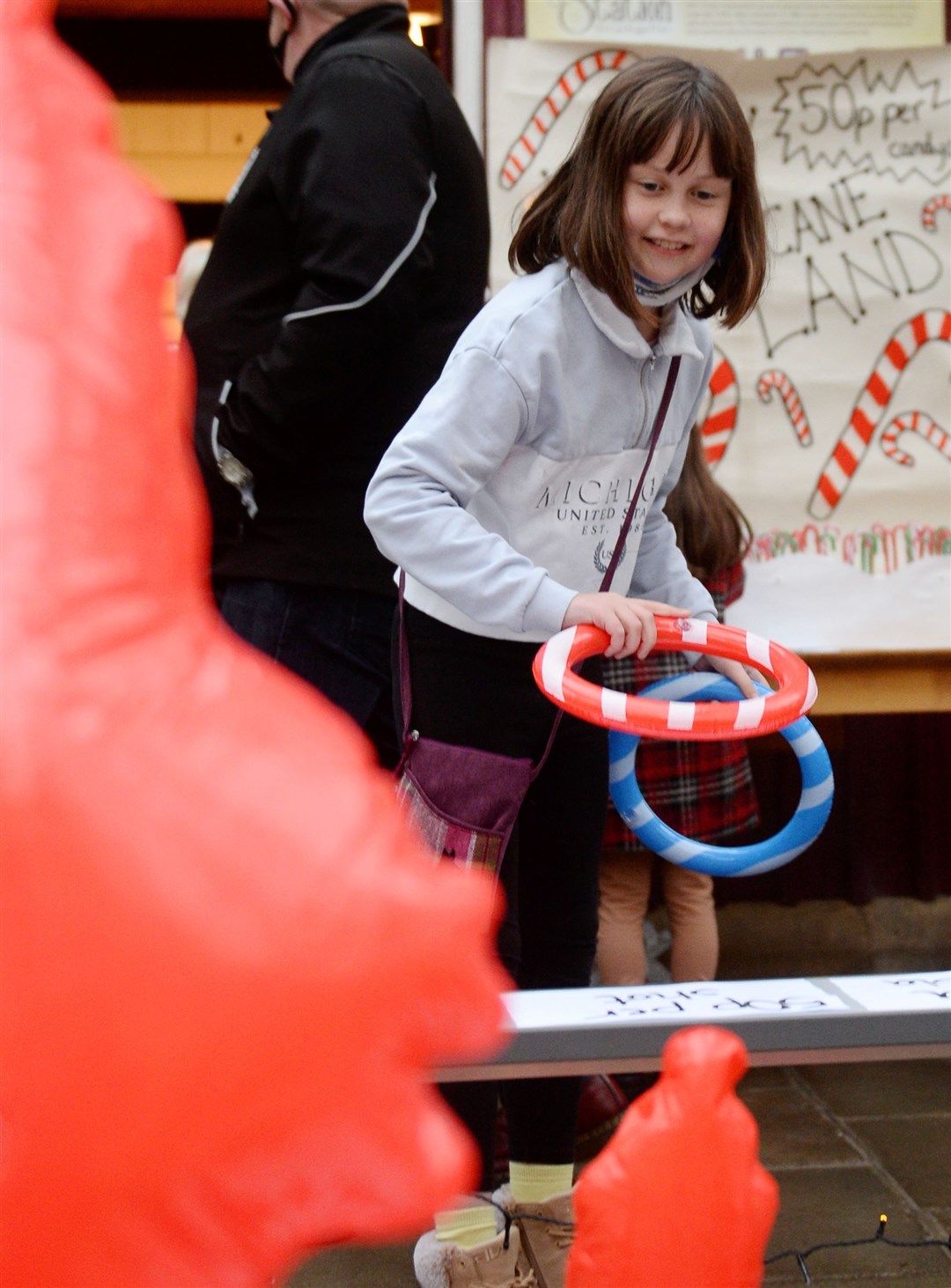 Strathpeffer Christmas carnival at Old Railway Station.Caitlin Stewart enjoys the games.Picture Gary Anthony.