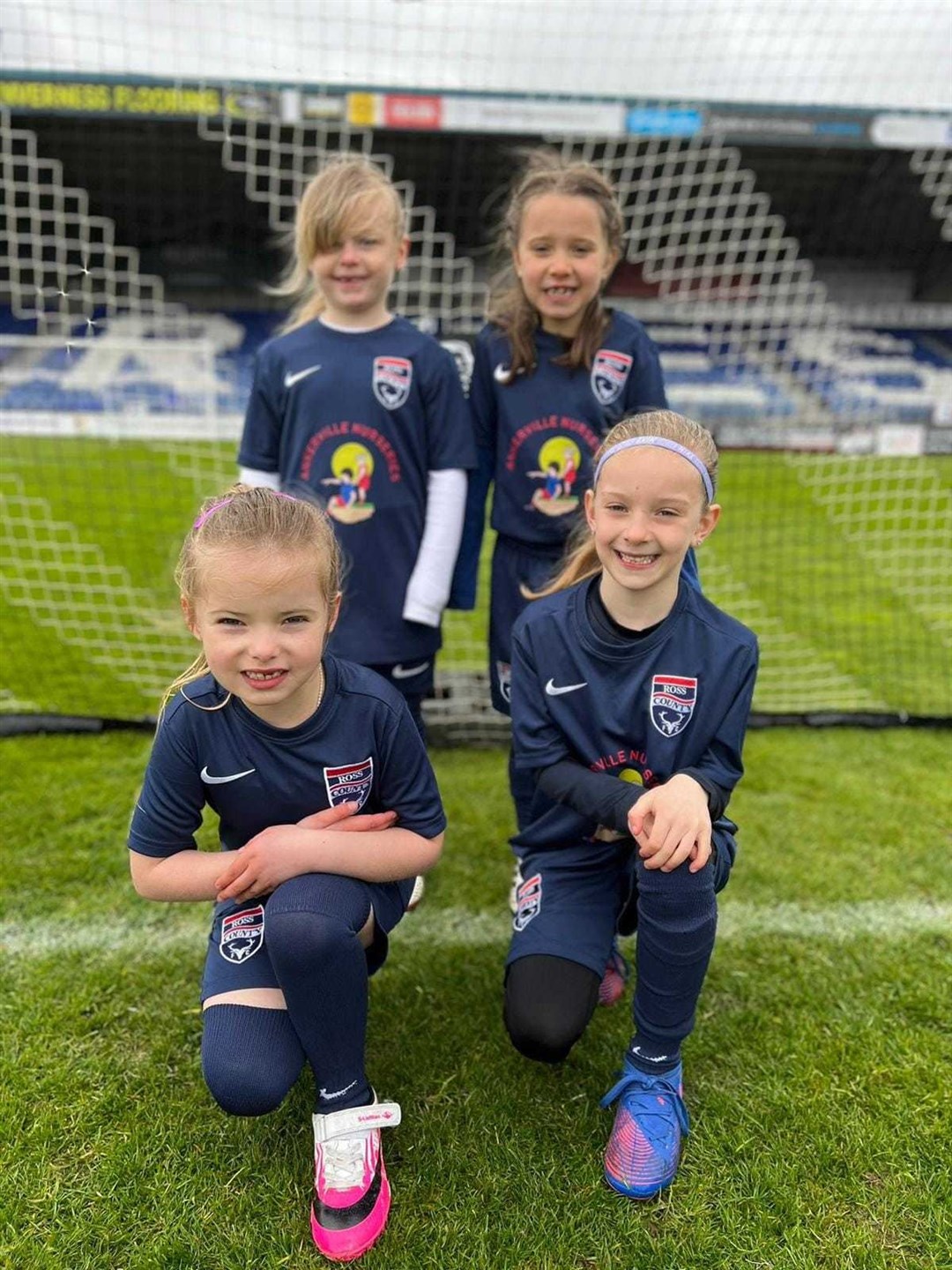 Some of the U8 team with Ross County Girls and Women Football Club.