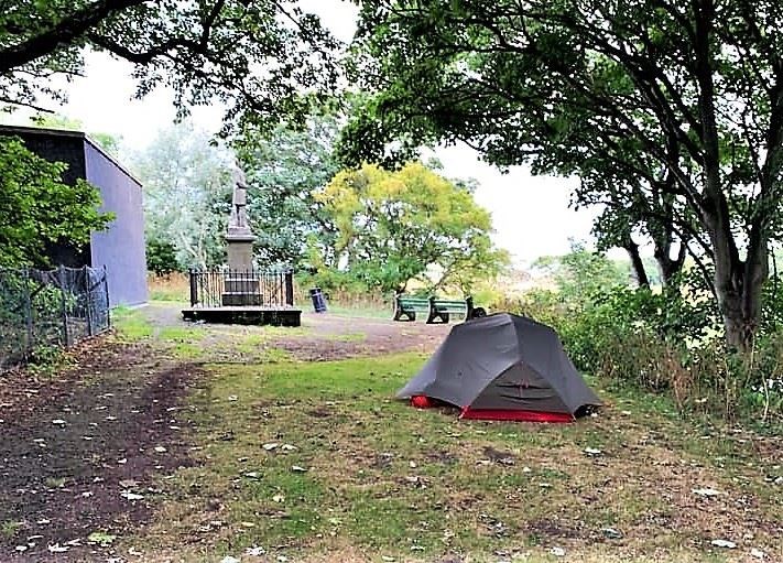 Another local man shared this image of a camper pitched up beside the Calder statue at Wick riverside.
