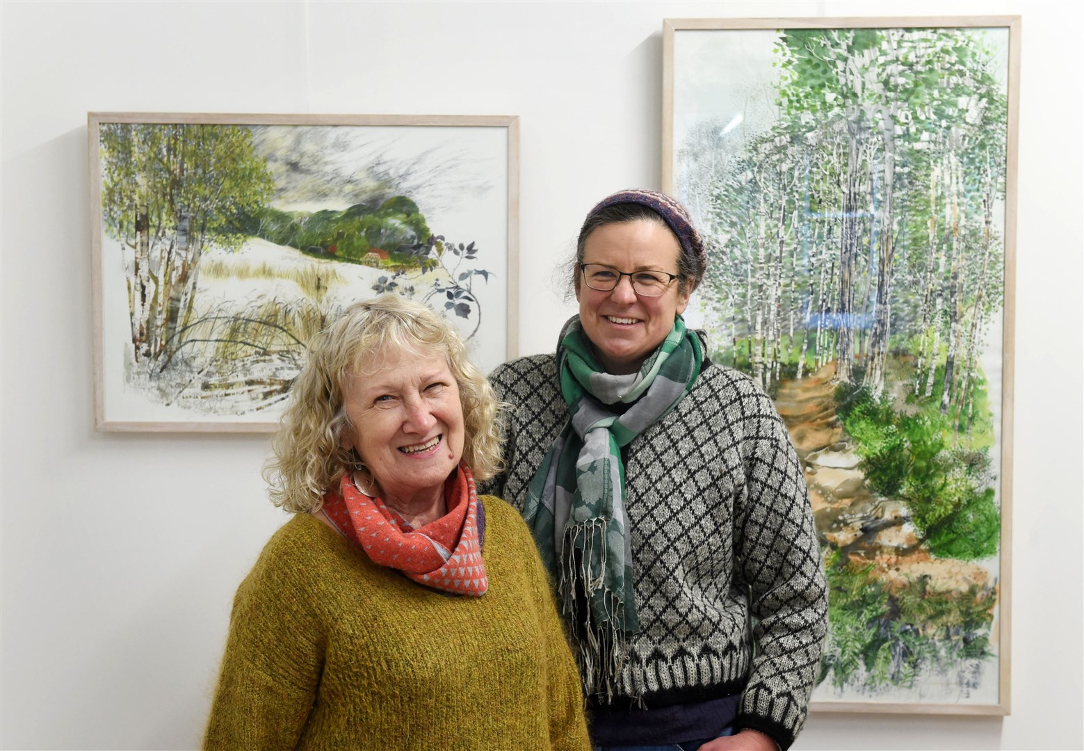 The new gallery and shop at 48 High Street in Dingwall is called The Alchemist. Artist Carole Saxon with Hazel Gordon. Picture: Callum Mackay