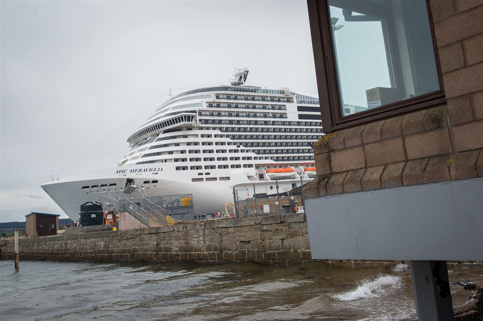 MSC Meraviglia, the biggest ever cruise liner to visit Scottish watersdocked at Invergordon ...Picture: Callum Mackay. Image No..