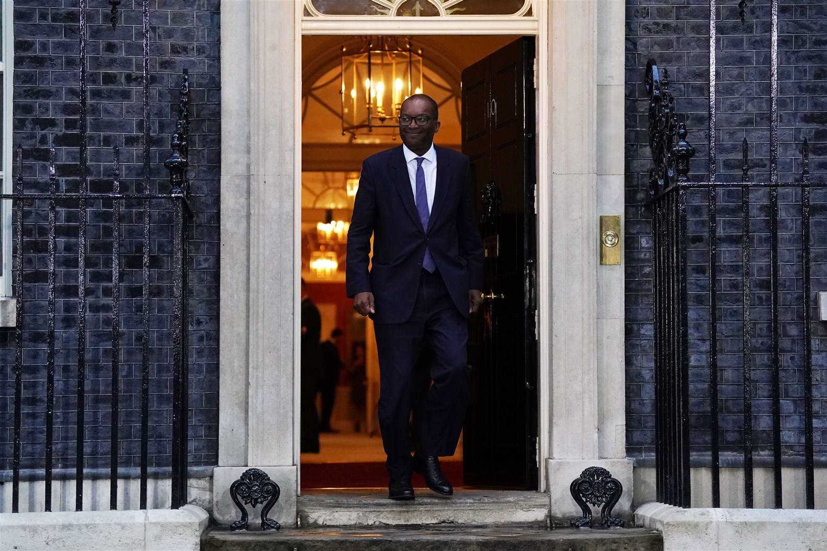 Newly installed Chancellor of the Exchequer Kwasi Kwarteng leaving Downing Street (Kirsty O’Connor/PA)