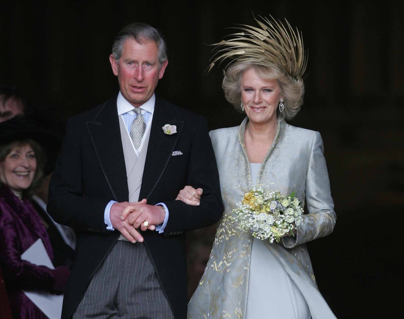 The Prince of Wales and the Duchess of Cornwall after their church blessing on their wedding day (Reuters/PA)