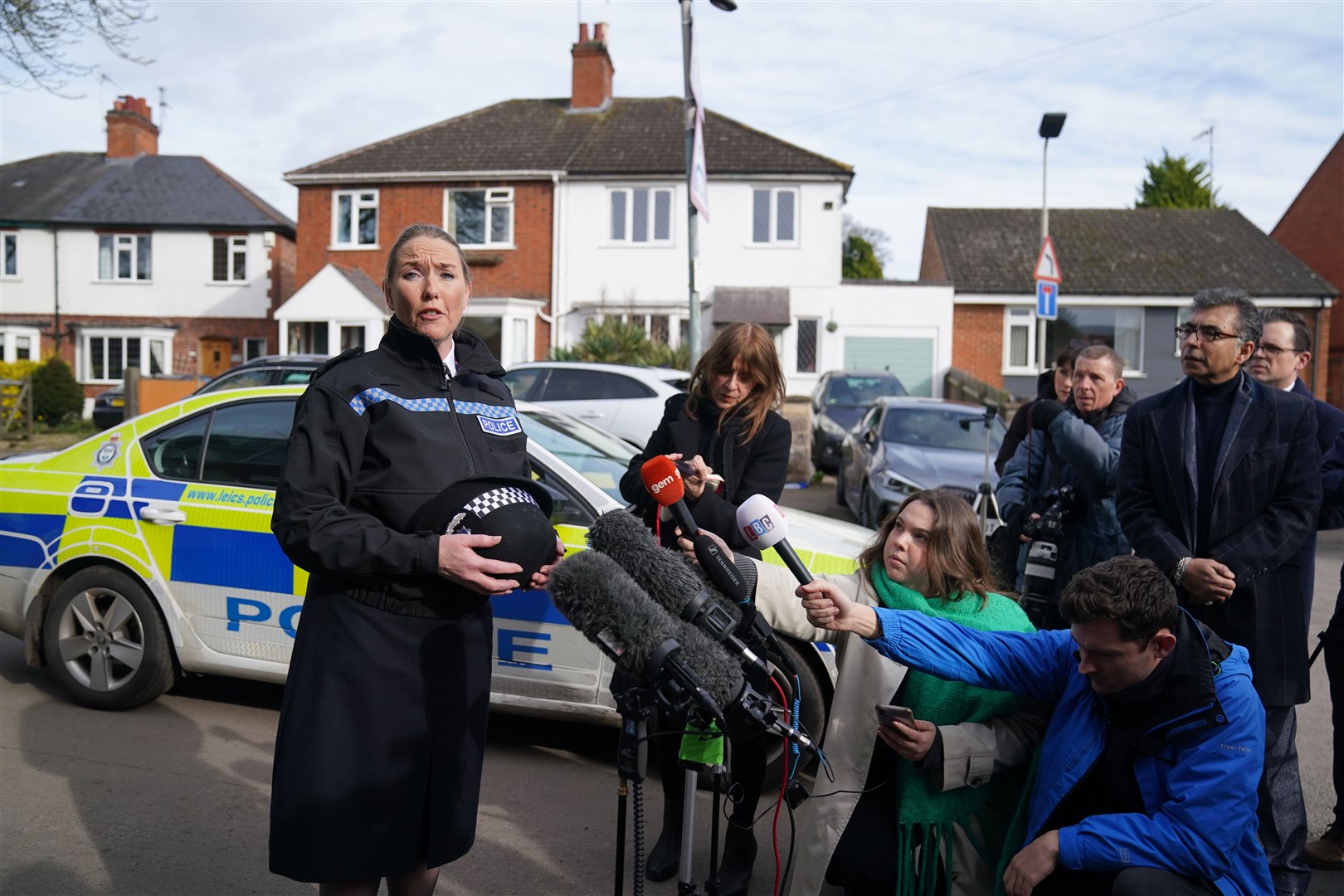 Leicestershire Police Assistant Chief Constable Michaela Kerr updates the media on the search for the missing boy (Jacob King/PA)