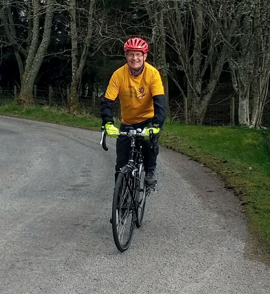Richard Guest whose wife Jonie who died at Highland Hospice a year ago. He is tackling a 600 mile cycle ride this month in her memory.