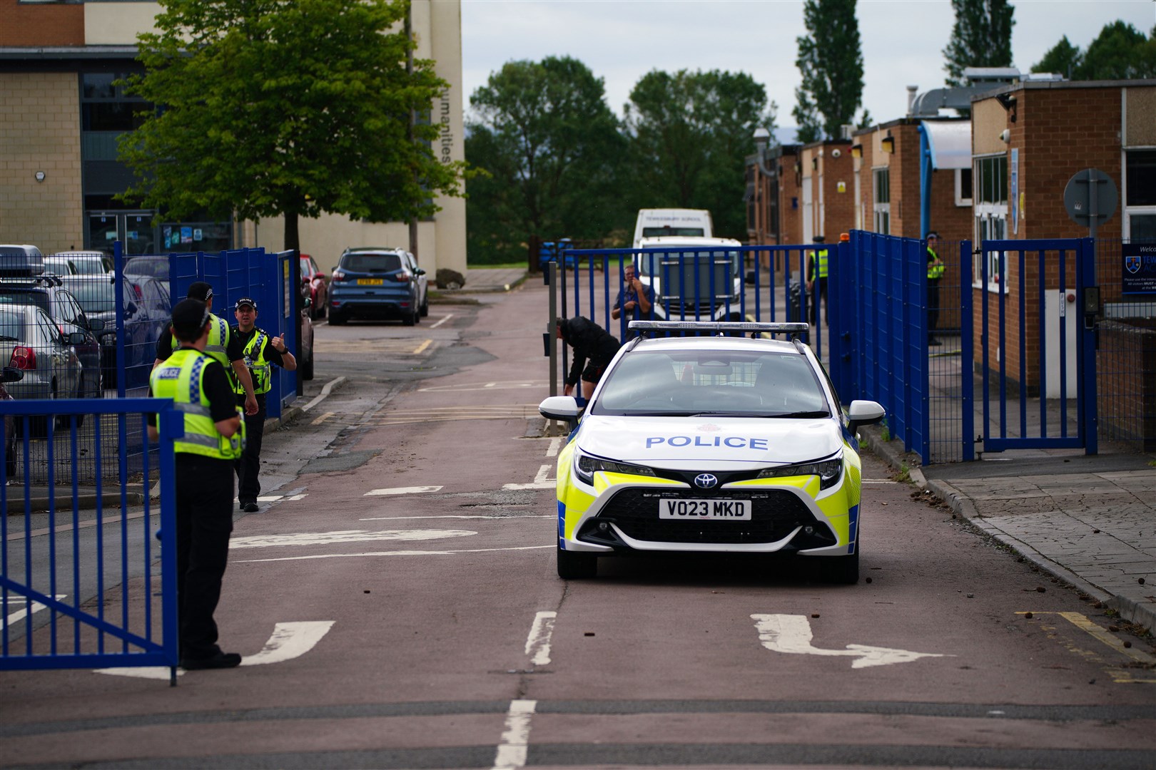 Education Secretary Gillian Keegan praised the emergency service workers called to the school on Monday morning (Ben Birchall/PA)
