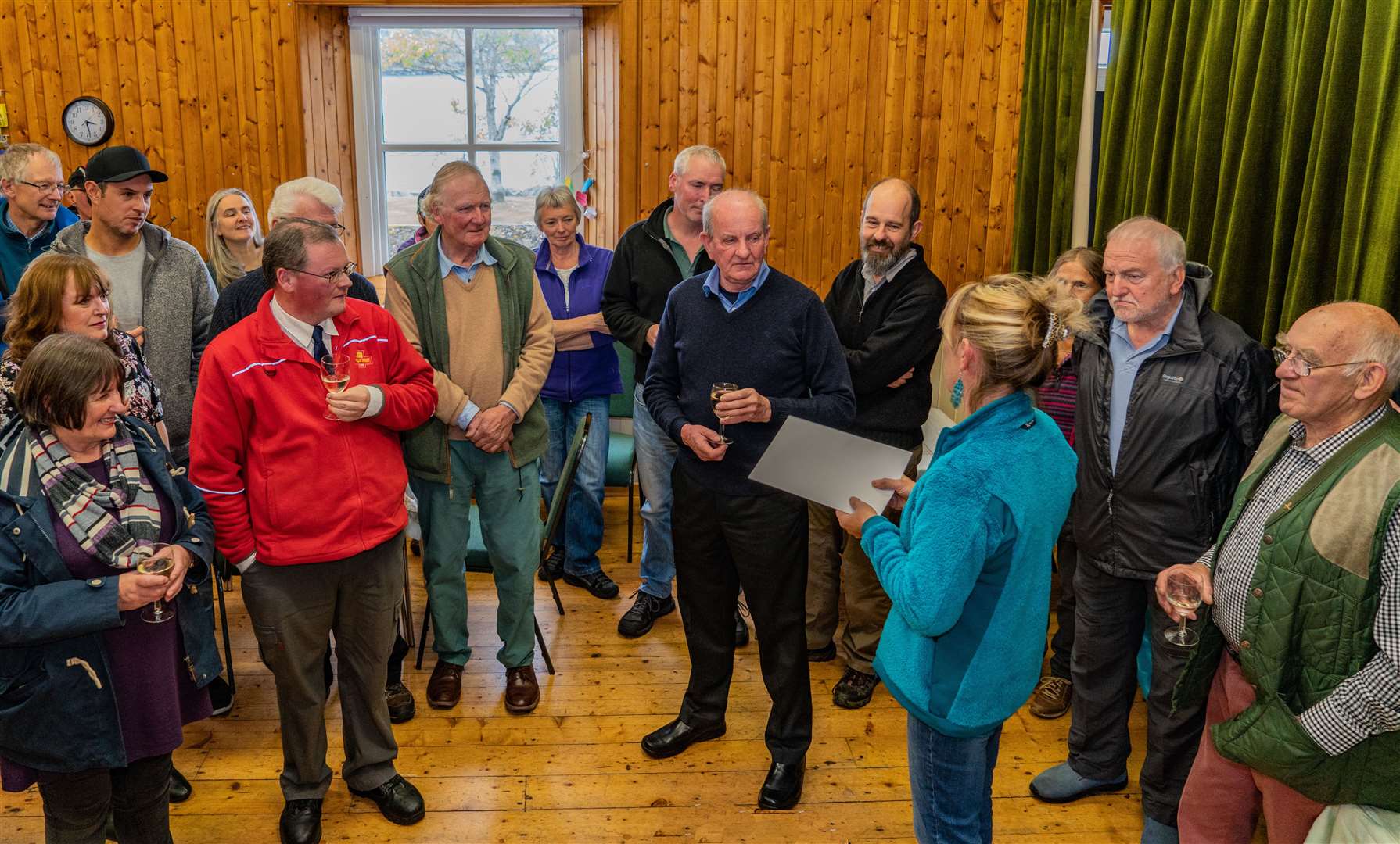 Locals gathereed to wish Iain well and show their gratitude. Picture: Mike Carter.