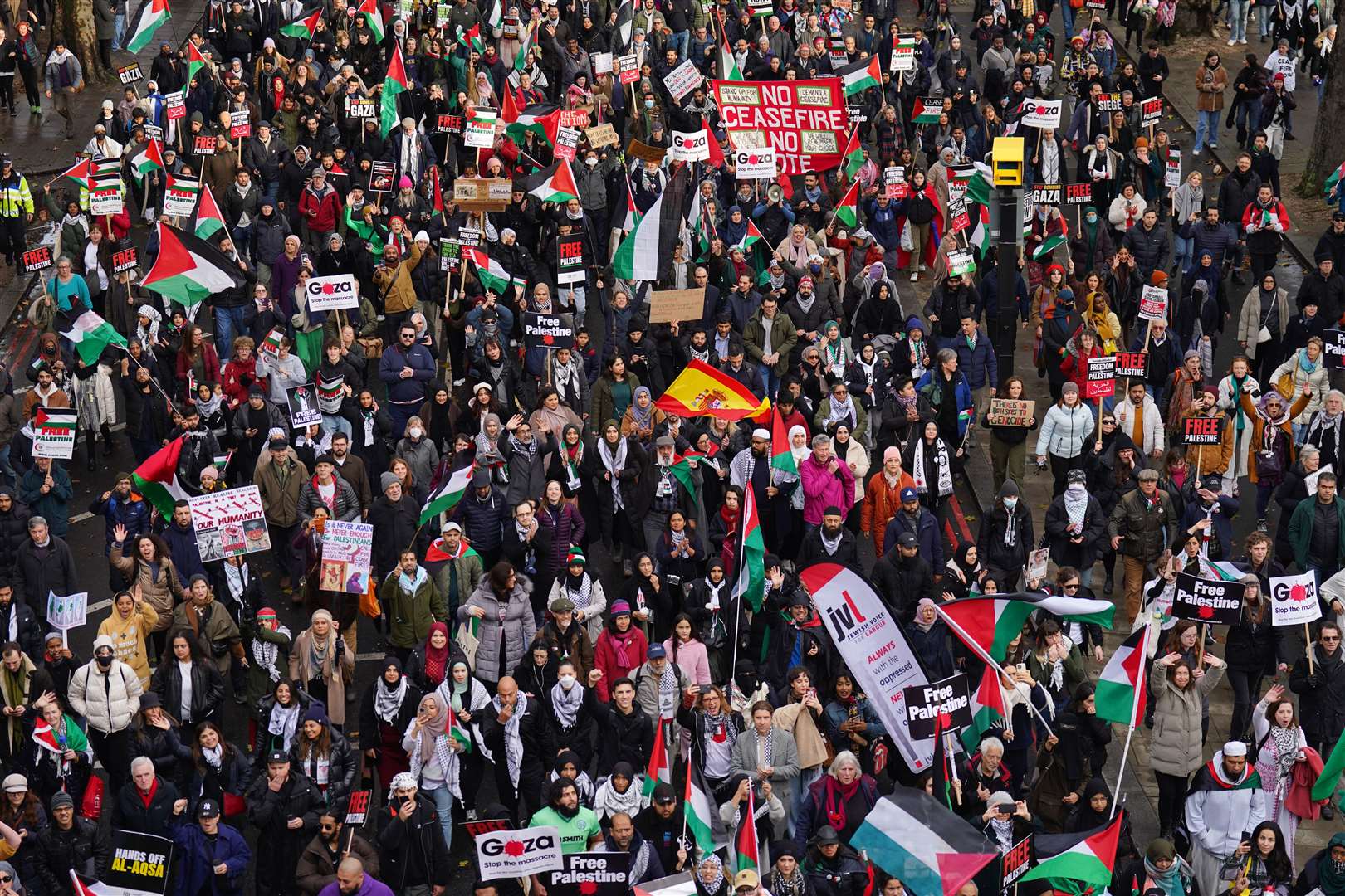Demonstrators are calling for a ceasefire in the conflict between Israel and Hamas (James Manning/PA)