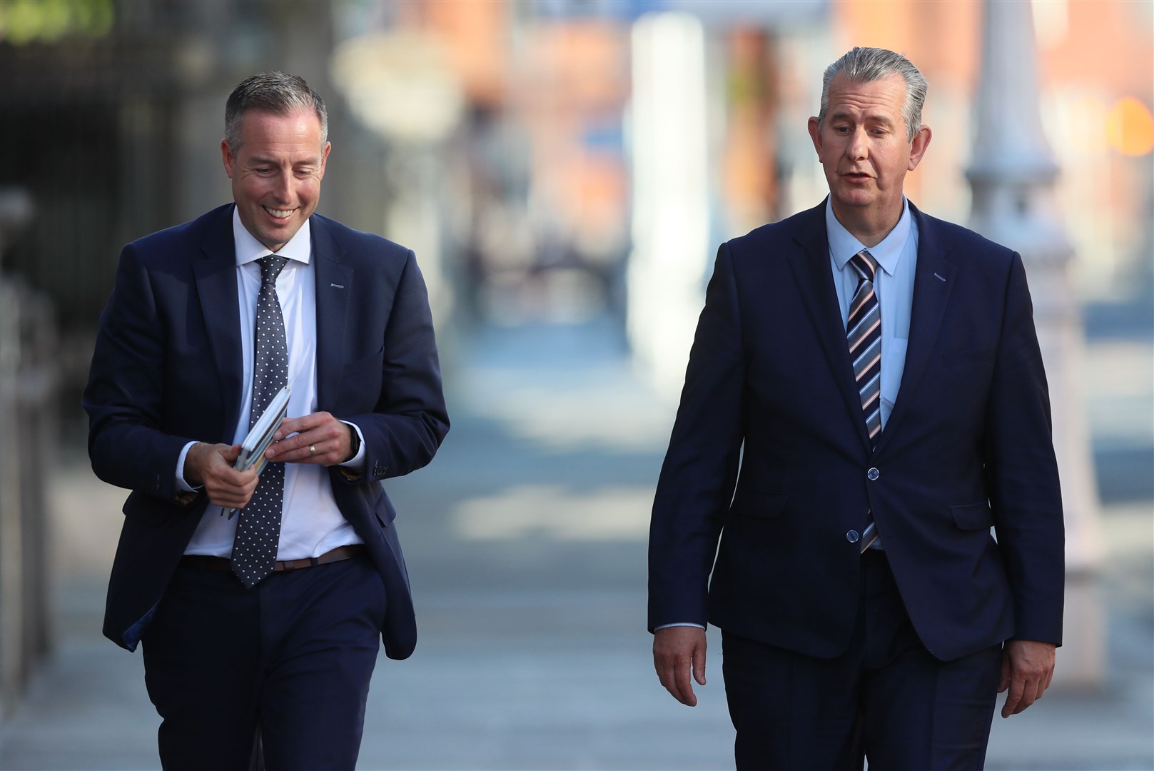 Paul Givan with former DUP leader Edwin Poots (Brian Lawless/PA)