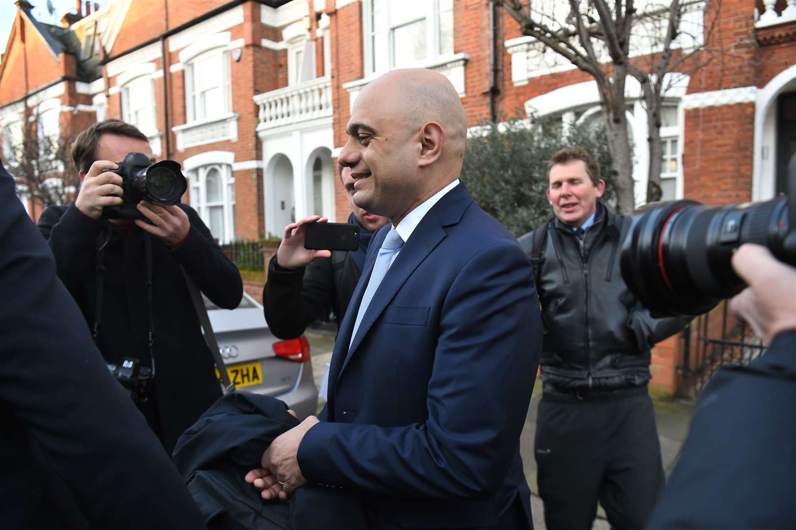 Sajid Javid leaves his south London home following the Cabinet reshuffle (Kirsty O’Connor/PA)