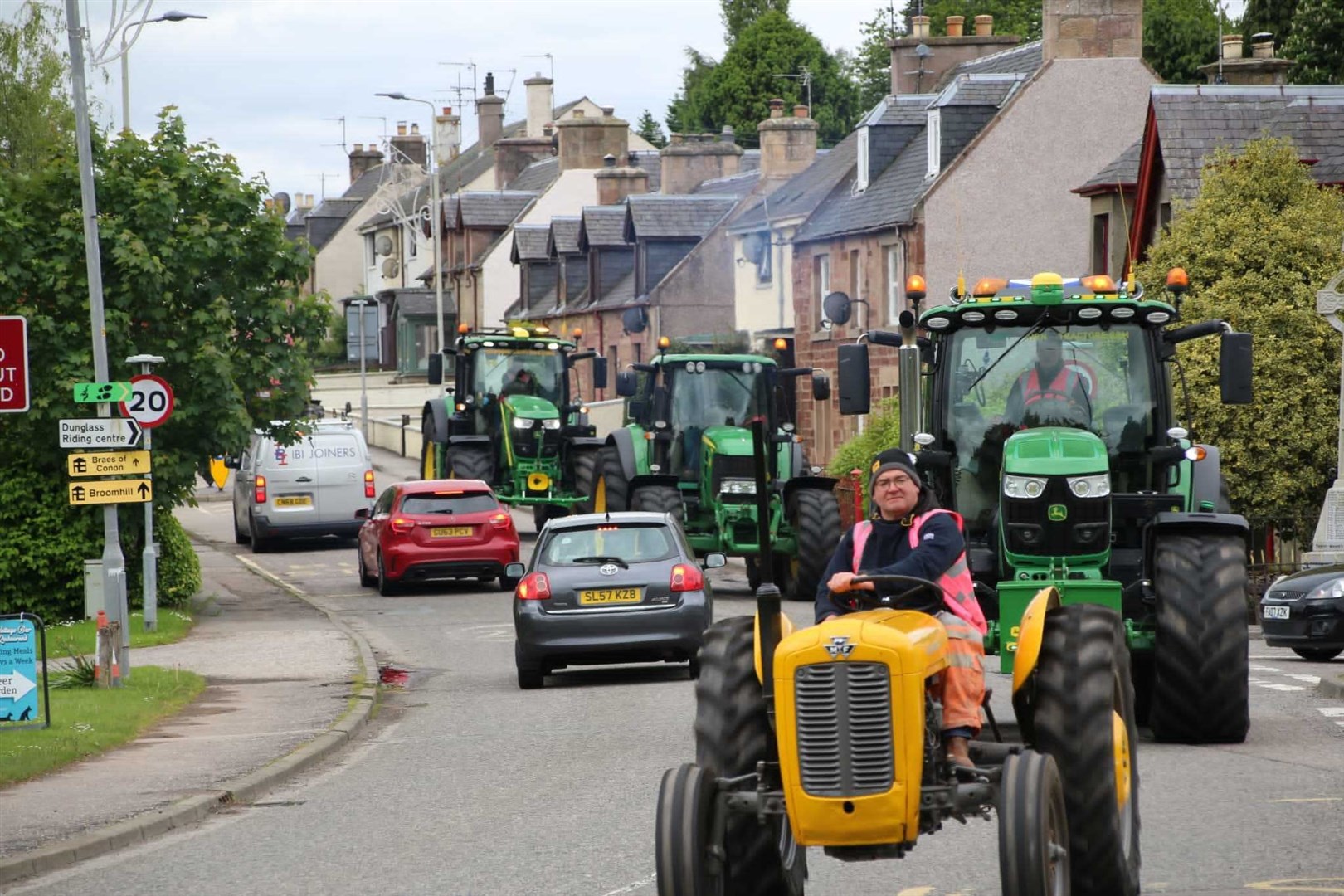 The evolution of tractors down the years clear for passers-by to see.