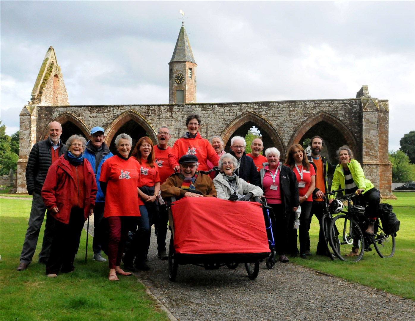 Members of The Black Isle's Men Shed and Cycling Without Age at Fortrose Cathedral. Picture: James Mackenzie