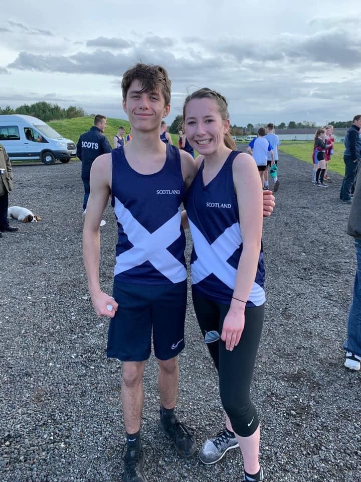 Alness' brother and sister pair LCpl Kai Greig and Cpl Kayleigh Greig after their races.