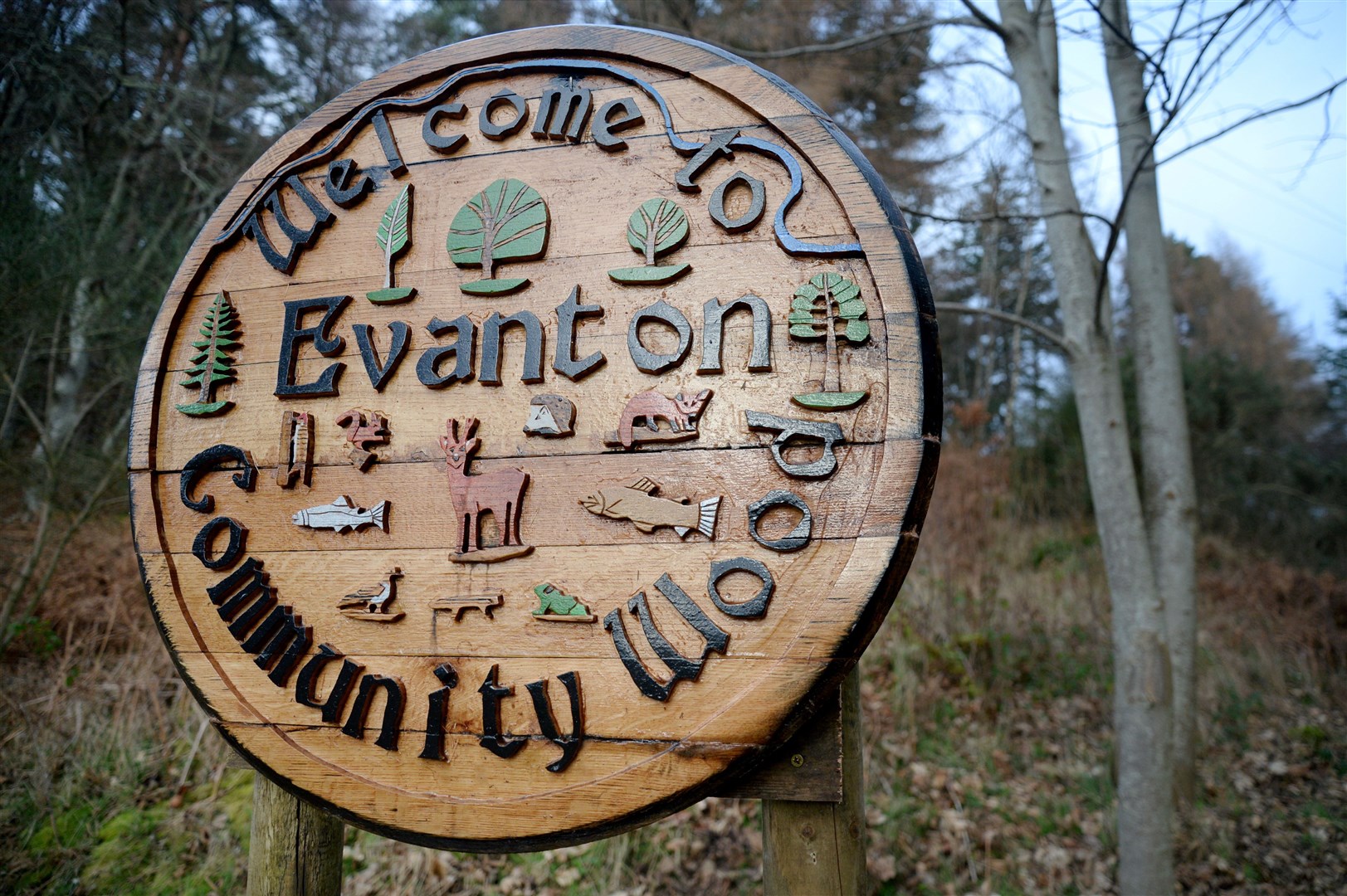 Sign at the Evanton Community Wood.