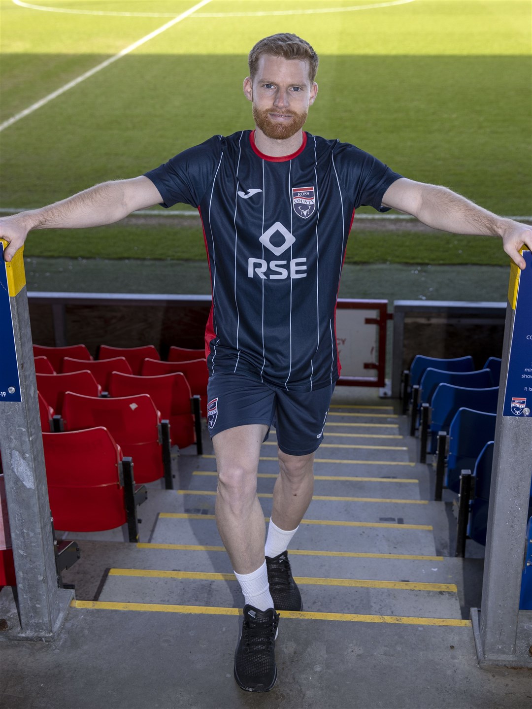 Ross County's new signing Josh Sims at the Global Energy Stadium. Picture: Ken Macpherson