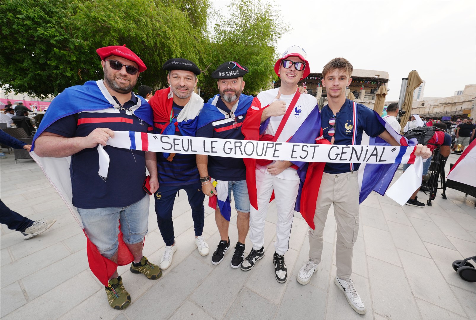 France fans in Souq Waqif before the game (Nick Potts/PA)