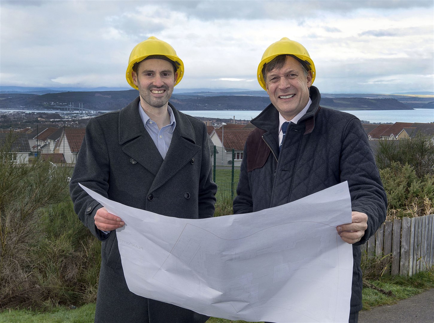 Keith Barclay of BGF and Ron Taylor of Parklands at Parklands' new Inverness development at Milton of Leys.