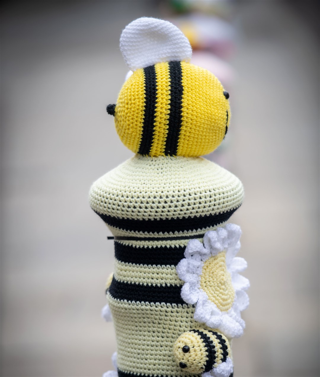 Easter-themed yarn-bombing on Dingwall High Street. Picture: Picture: Callum Mackay.