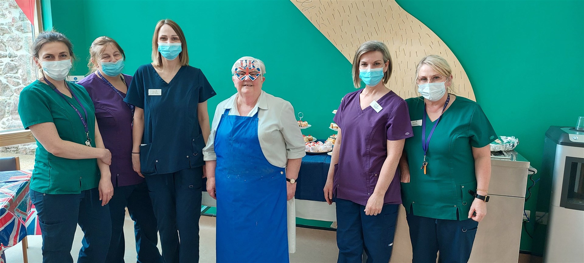 Head Cook Marion Irving (centre) and the nursing team.