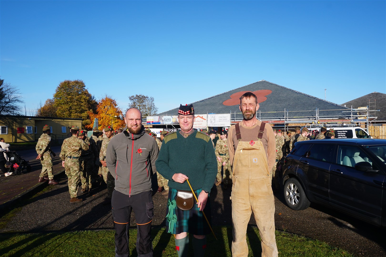 Conor Farmer (left), Major Paddy Marshall and Gary McIntyre. Pictures: Federica Stefani.