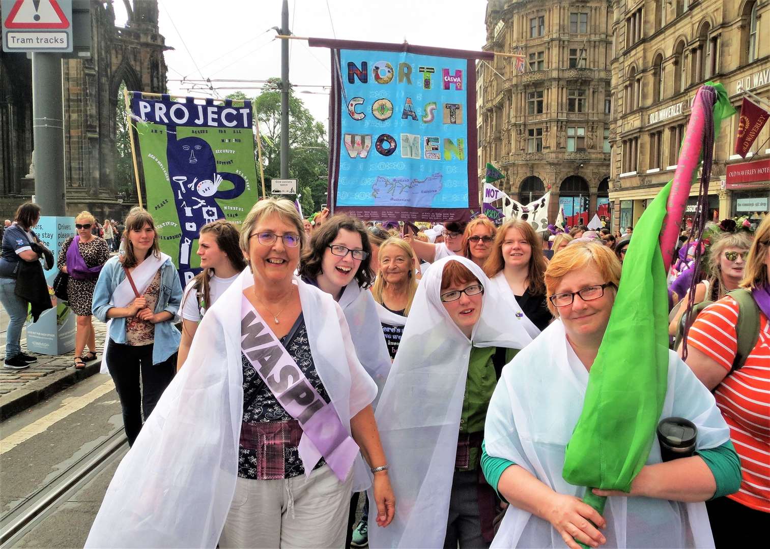 North Coast Women on Princes Street, Edinburgh during the Processions March in 2018.