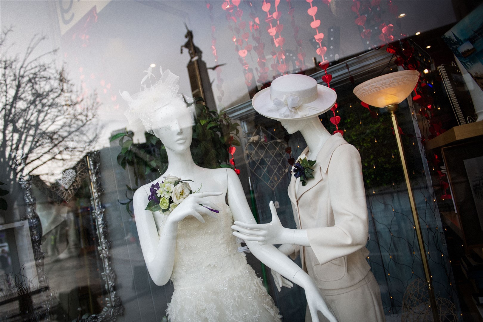 Brides looking for a budget wedding dress can find a bargain at the Highland Hospice shop in Falcon Square, Inverness. Picture: Callum Mackay.
