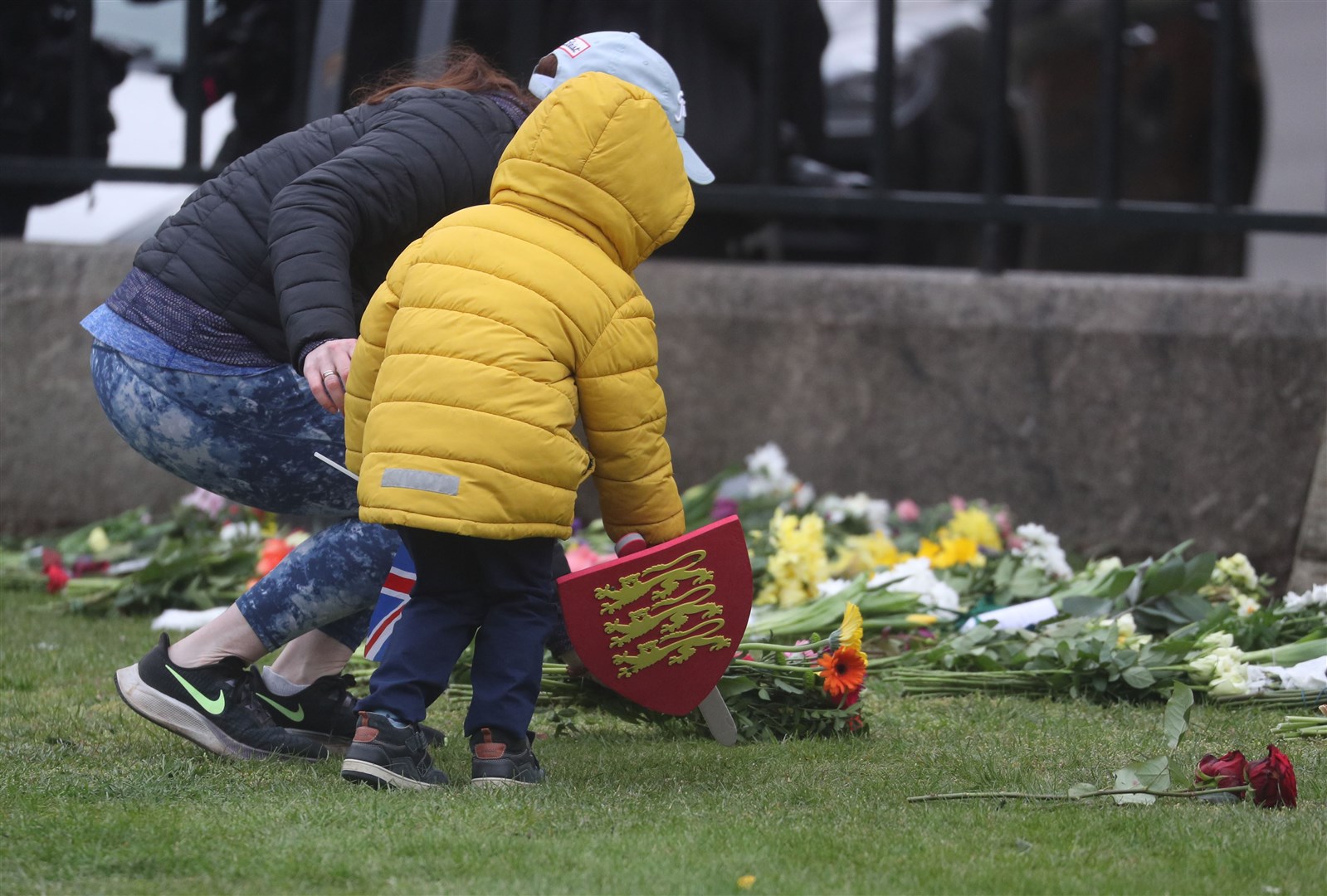 Many children were among the mourners (Steve Parsons/PA)