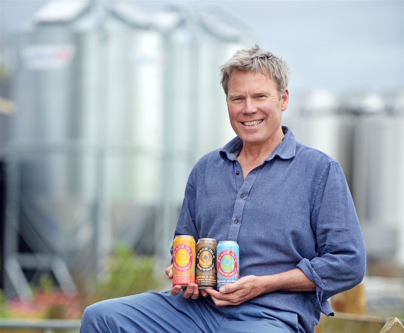 Organic brews- Black Isle Brewery managing director David Gladwin with the new cans of beer..Black Isle Brewery new stuff.Picture: SPP. Image No. 041086..