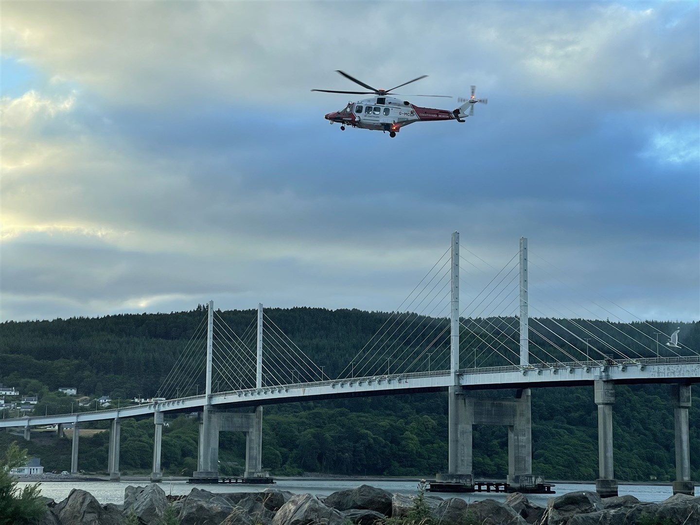The emergency services were called to the Kessock Bridge after concerns were raised for a young woman.