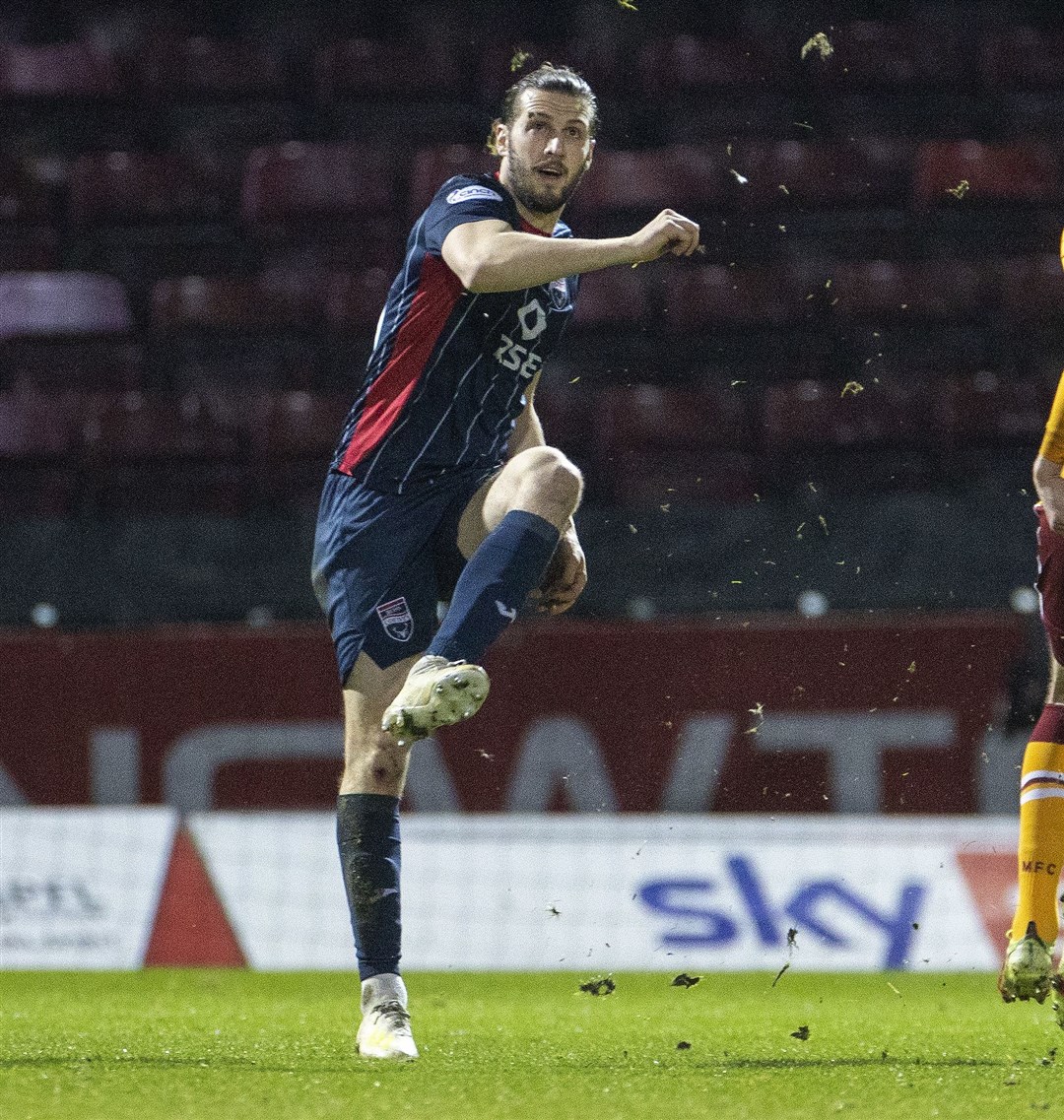 Picture - Ken Macpherson. Motherwell(0)v Ross County(1). 02.03.22. Ross County's Alex Iacovitti.