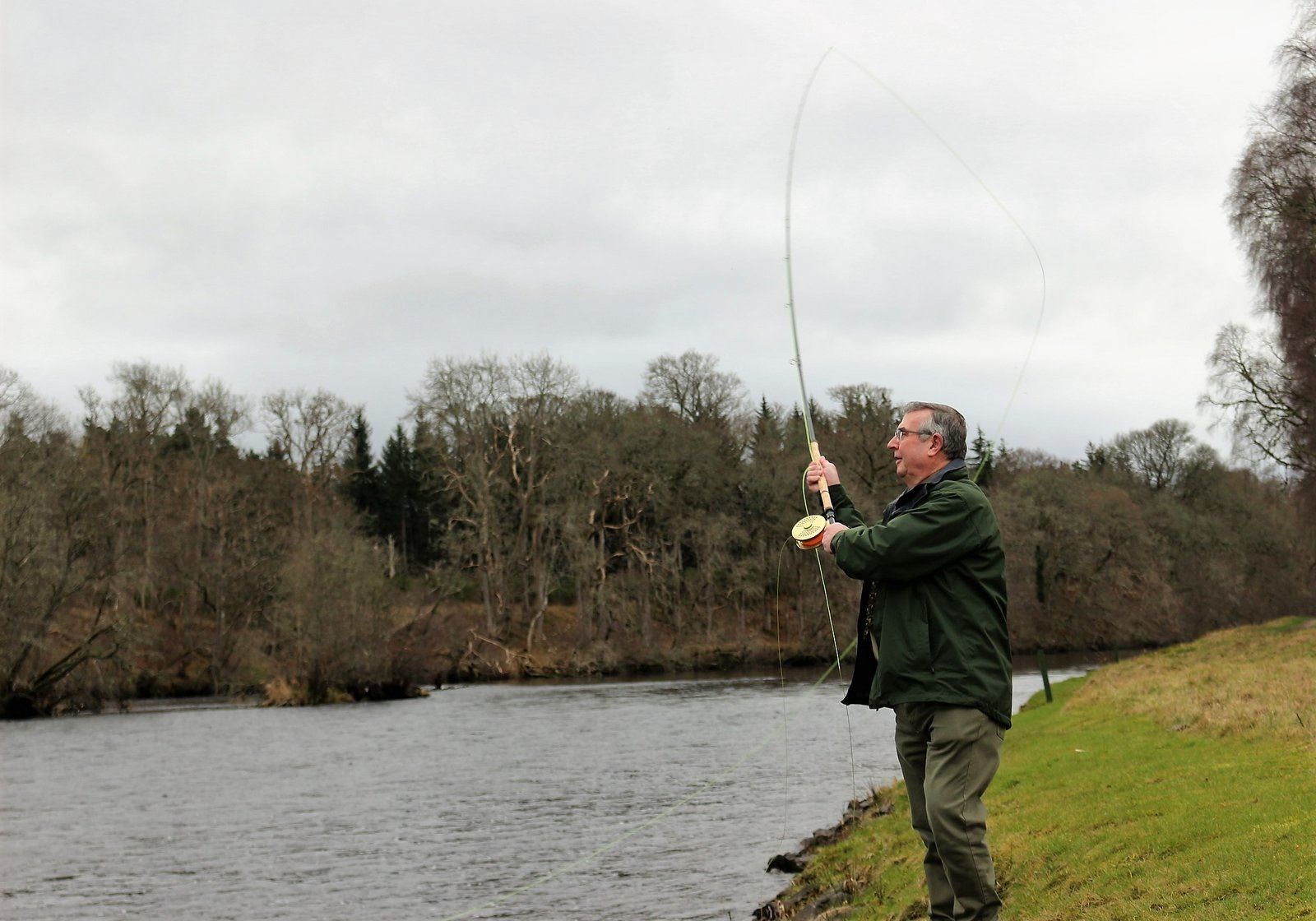 Frank Durdle making the First cast to officially open the River Beauly season.