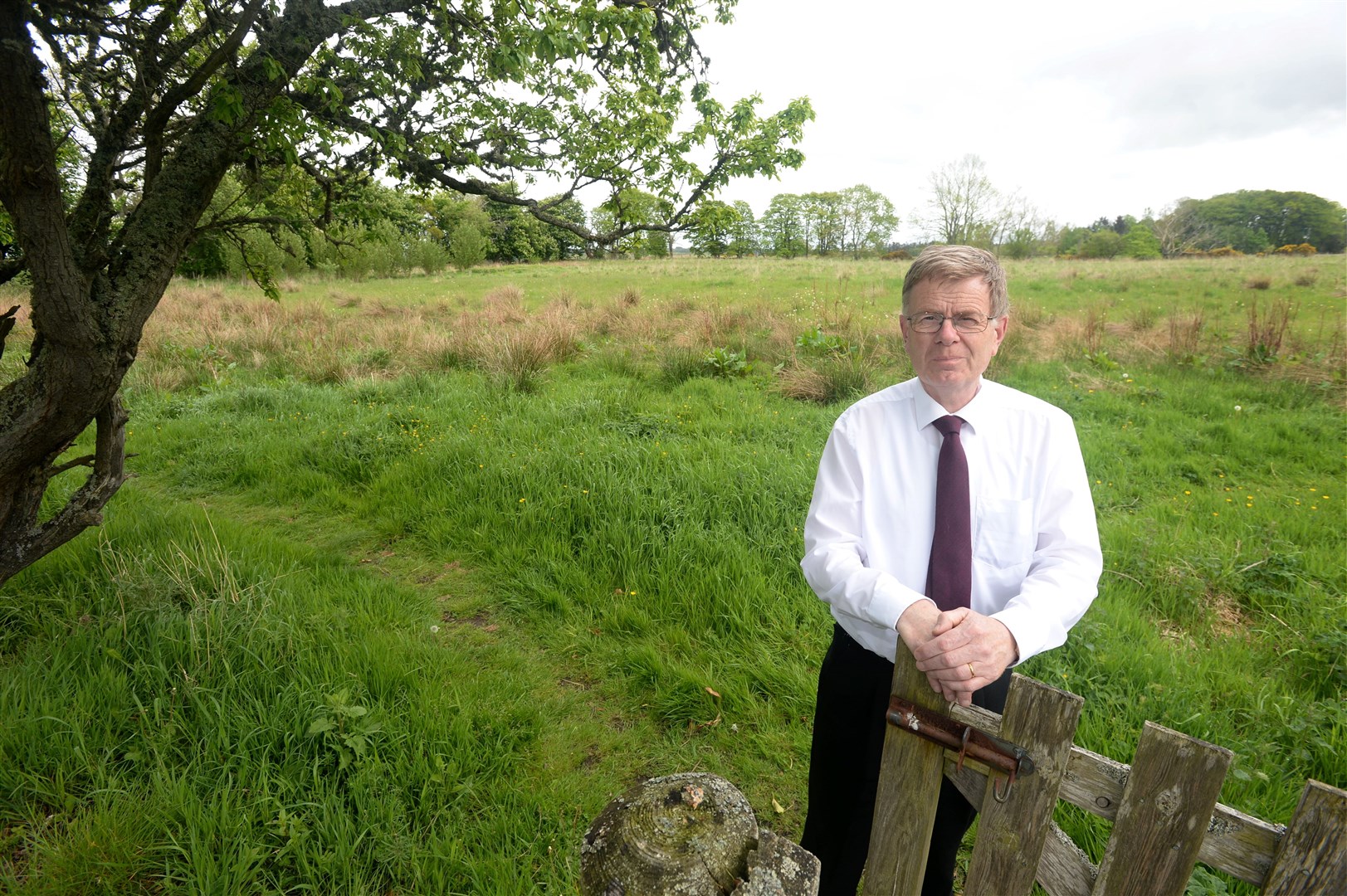 Councillor Alasdair Rhind at the site back in 2018 when news of the gift of the land was shared.