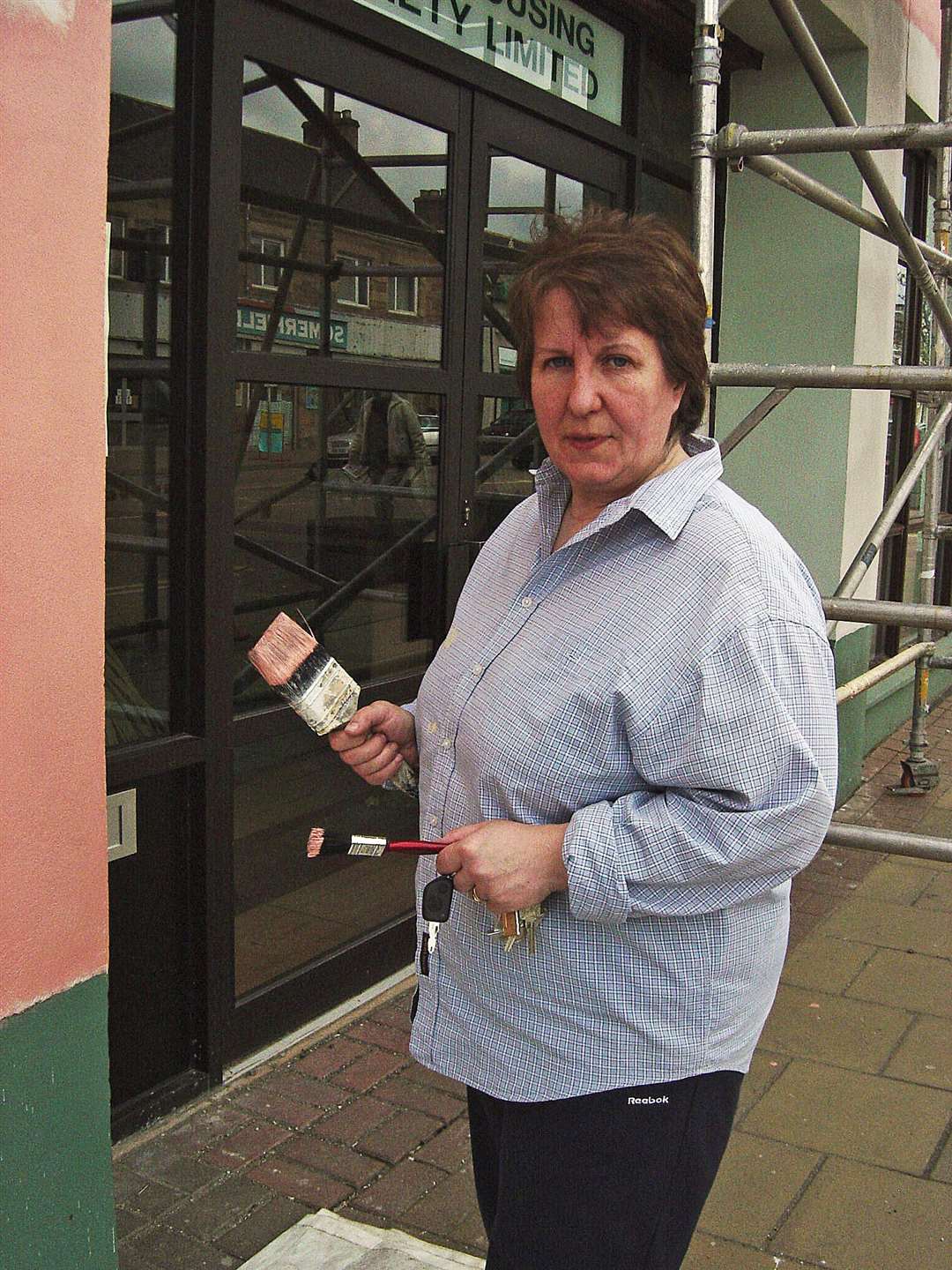 The late Marion Rhind helped paint the first mural, The Loch.