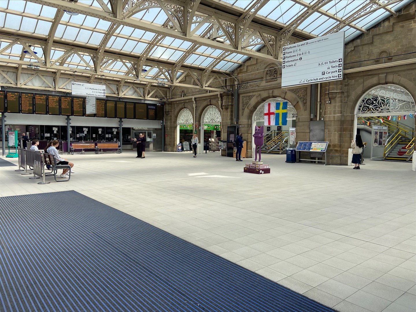 A nearly deserted Sheffield railway station during the strike (Gina Kalsi/PA)