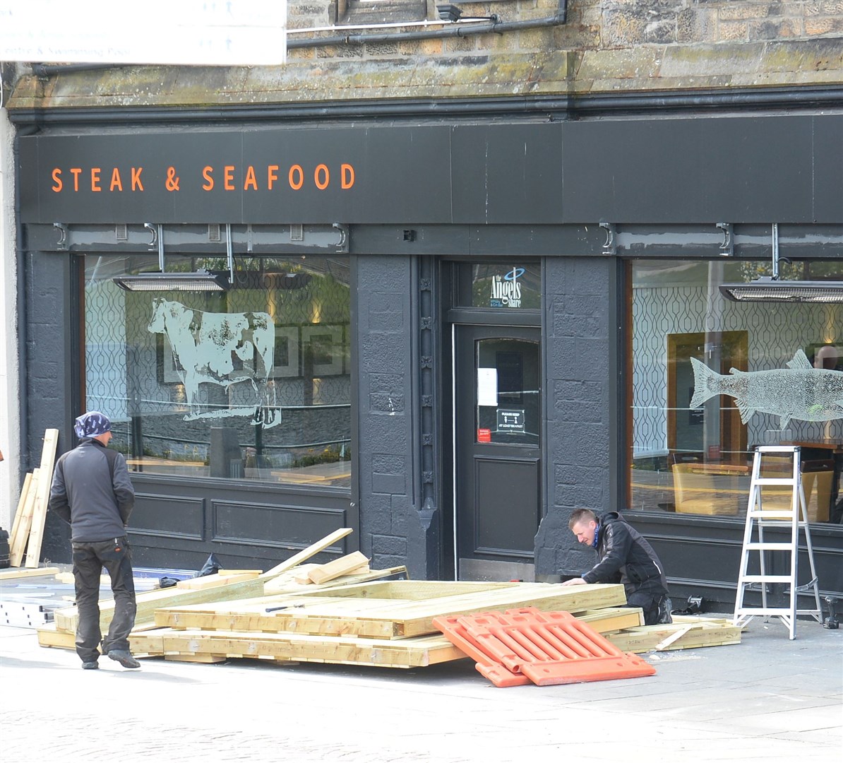 The outdoor seating area at Prime on Ness Walk was dismantled today after going up on Monday.