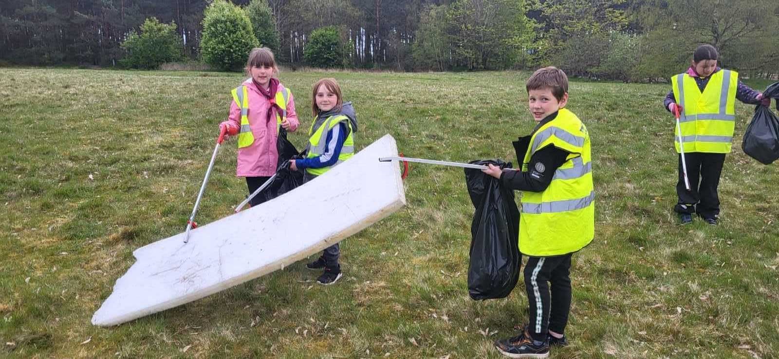 Members of the 3rd Ross-shire Muir of Ord cubs pack found all sorts and hope their efforts will help deter further littering.