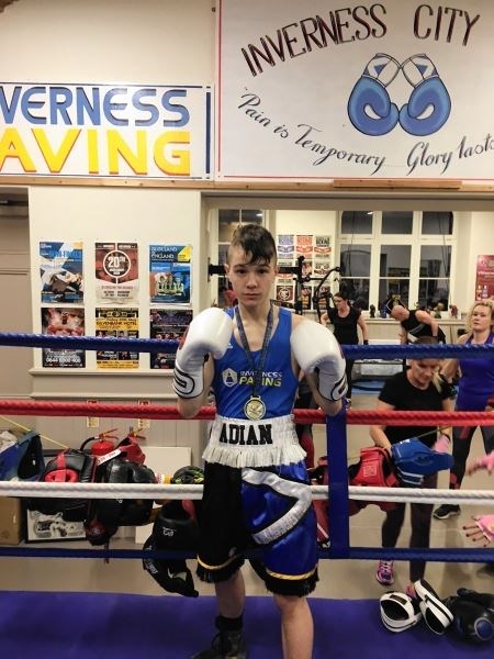 Adian Williamson pictured at Inverness City Boxing Club after becoming national champion.