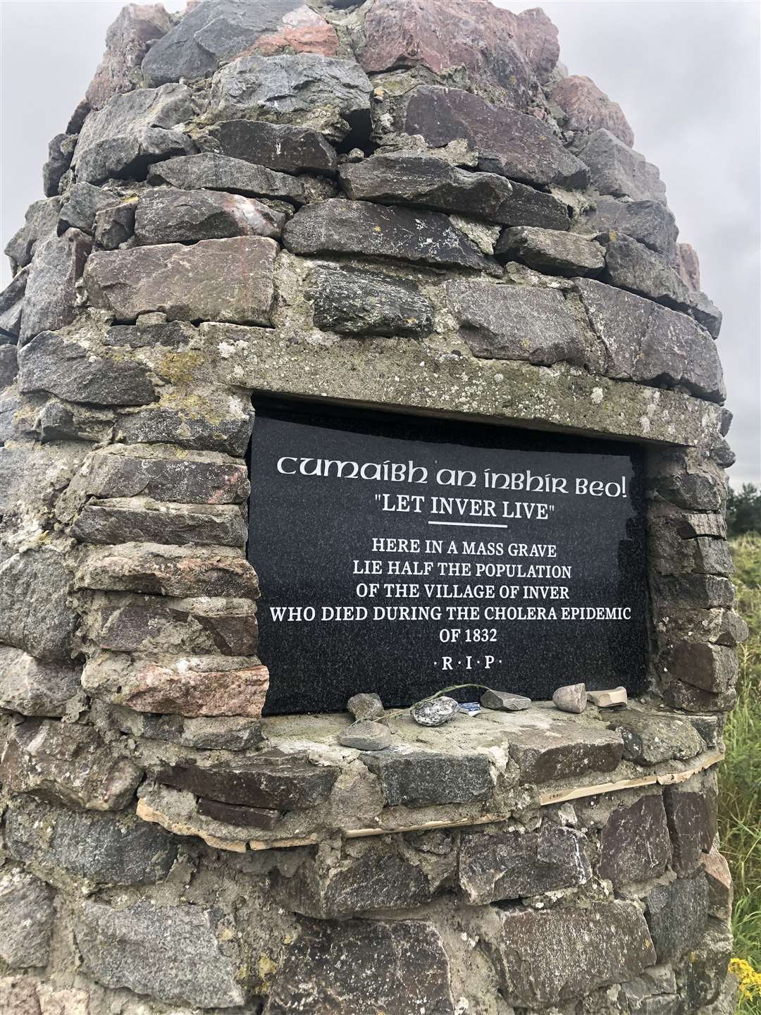 Inver Cairn - poignant words. Picture: Dingwall Field Club