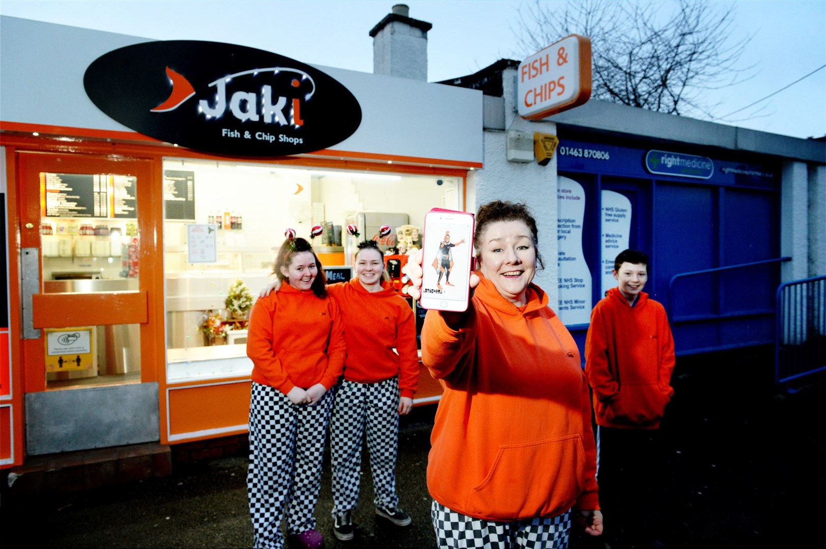 Jaki Pickett is appealing a Highland Council decision to refuse advertising consent for a powerful light beaming into the sky above her chip shop.