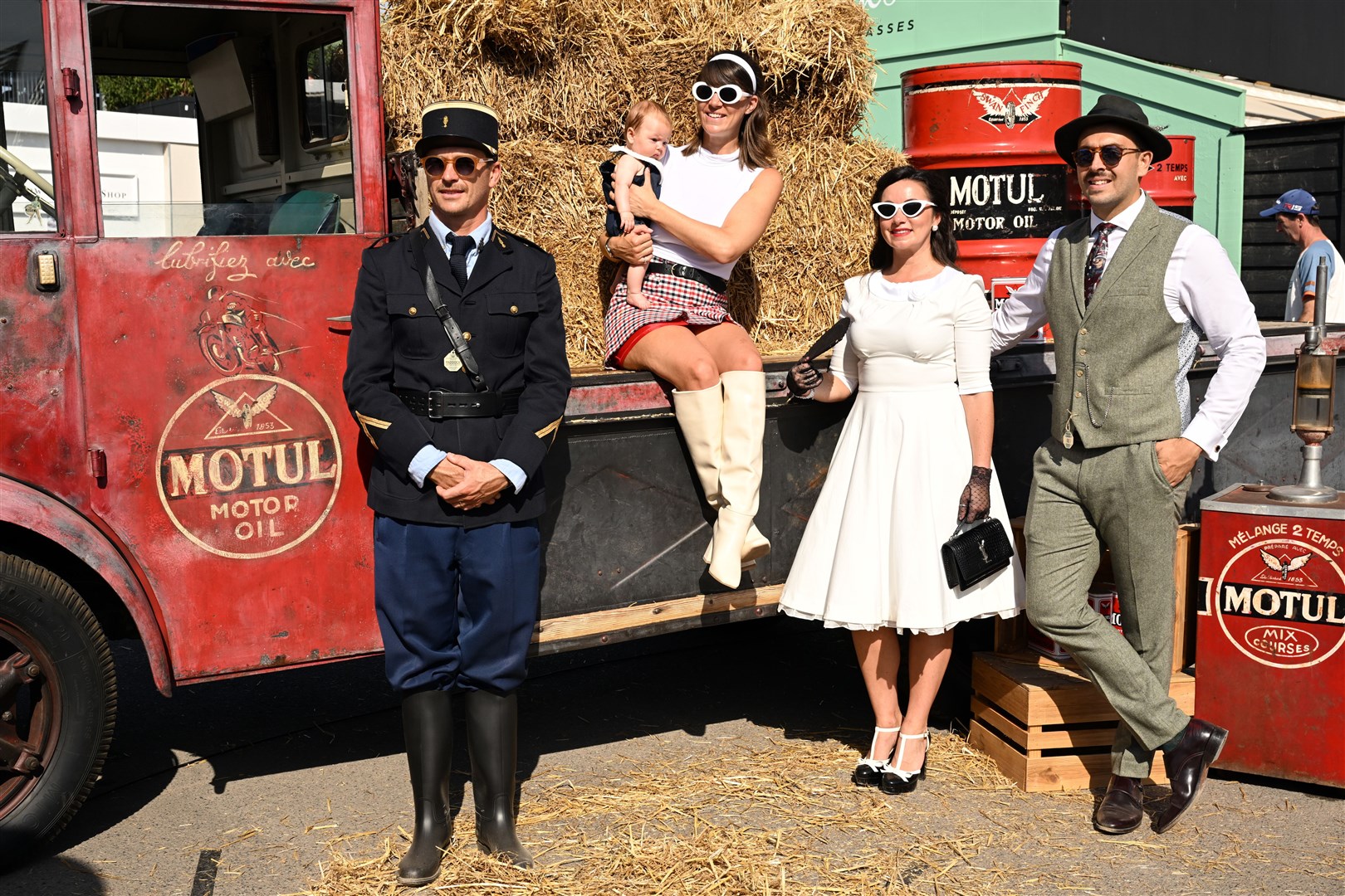 People dressed in vintagte attire at the Goodwood Revival (John Nguyen/PA)