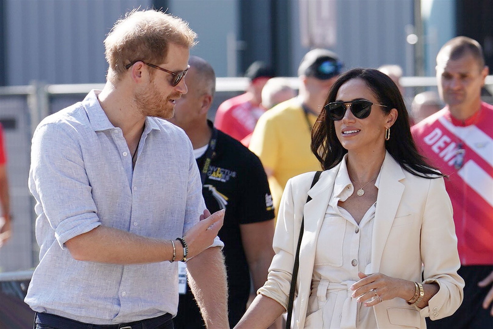 The Duke and Duchess of Sussex met fans outside an Invictus Games venue (Jordan Pettitt/PA)