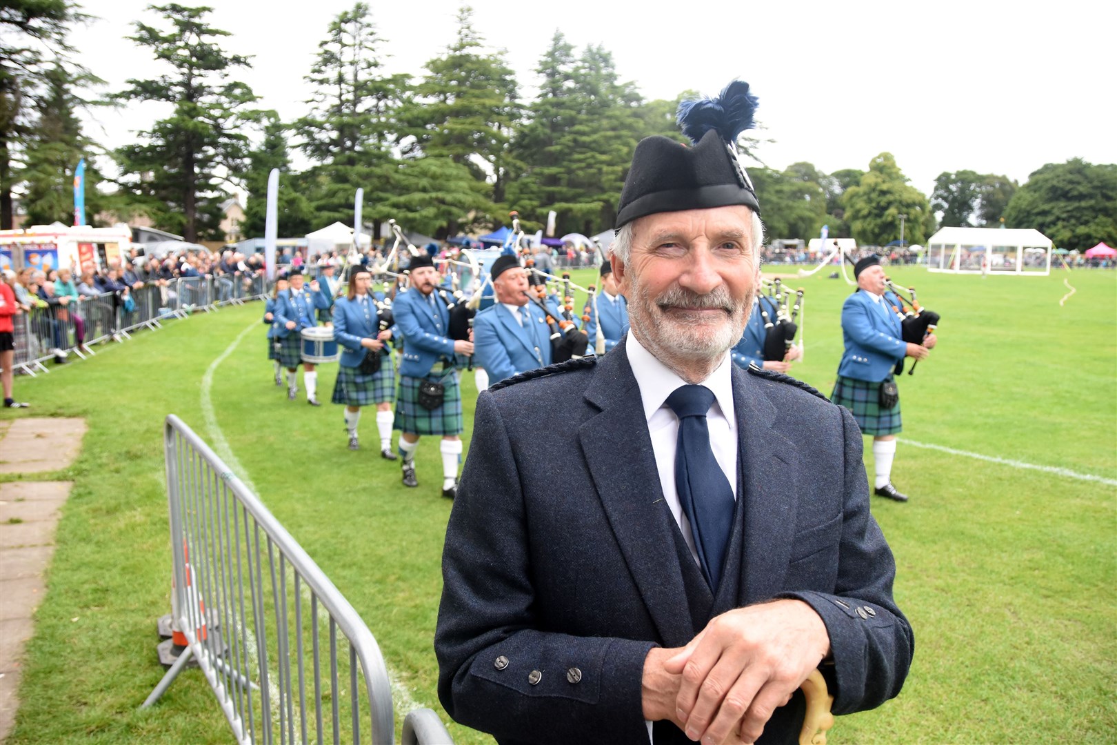John Channon,MBE, was chairman of the Forres & District Pipe Band and had enjoyed a distinguished career with the RAF.